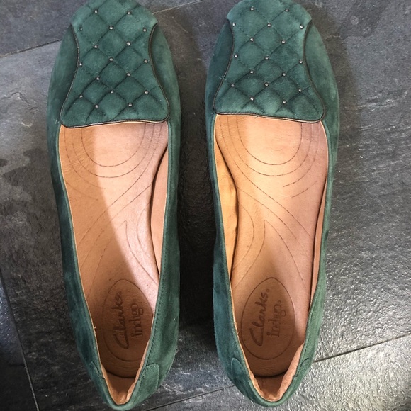 Green Clarks Indigo flats - Picture 2 of 6